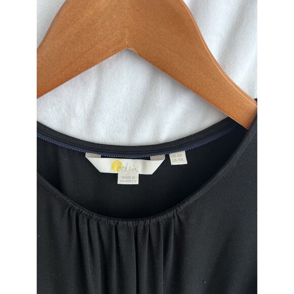 Boden Ruffle Jersey Midi Dress Black Short Sleeve Size 4 EUC Work - Picture 5 of 10